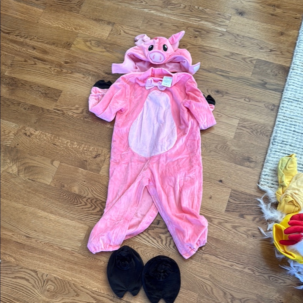 Pink Pig Costume with Black Hooves